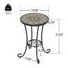 Outdoor Metal Small Side Table, Colorful Patio Drink Table with Iron Legs for Porch, Balcony or Garden – Cuddlewood - 4 of 4