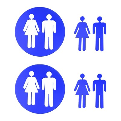 Unique Bargains Men's and Women's Acrylic Self-Adhesive Restroom Door Signs 2 Sets