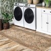 Boho Print Washable Rugs Non Slip Low Pile Vintage Floral Traditional Carpet for Living Room - 2 of 4