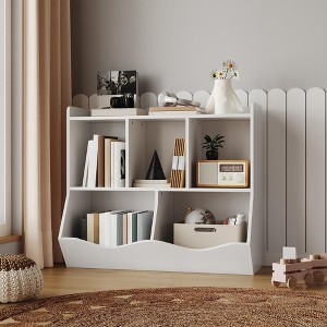 ODK Stylish Wooden Toy Shelf, Toy Storage and Organization Shelf, Double-Layer Children's Bookshelf, Ideal for Game Rooms and Corridors - 1 of 4