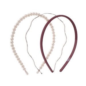 Unique Bargains Women's Solid Color Hairband 1 Set - 1 of 4