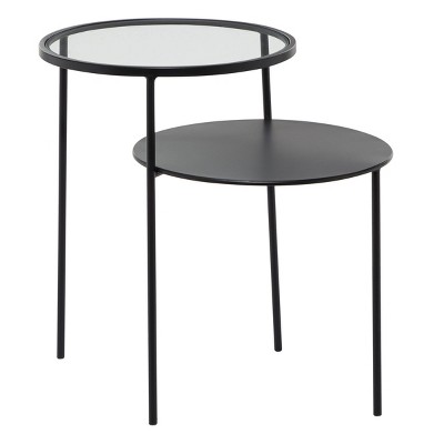 Modern Metal Tiered Accent Table Black - Olivia & May