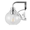 17.5" 2-Light LED Iron/Seeded Glass Sandrine Cottage Wall Light Chrome - JONATHAN Y: Bathroom Fixture, Eco-Friendly - 3 of 4