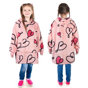 Catalonia Blanket Hoodie Sweatshirt for Kid, Fleece Snuggy Soft Wearable Blanket Pullover 4-12 Years Boy Girl Cozy Warm Gift - 1 of 4