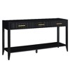 PAGED 60" Console Table with Vertical Triple Drawers & Open Shelf, Wavy Design Entryway Table – Lacquer Finish, Entryway Sofa Table - 3 of 4