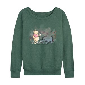 Women's - Disney - Winnie the Pooh Lightweight French Terry Wide Neck Long Sleeve Shirt - 1 of 4