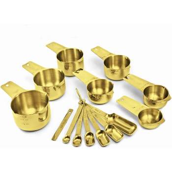2LB Depot Measuring Cups & Spoons Set - 14 Pieces - Gold