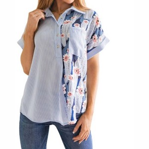 Women's Best Of Both Worlds Button Down Top - Jodifl - 1 of 4
