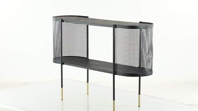 Contemporary Metal Oval Console Table Black - Olivia &#38; May, 2 of 11, play video