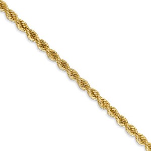 Black Bow Jewelry 3mm 14k Yellow Gold Classic Solid Rope Chain Necklace - 1 of 4
