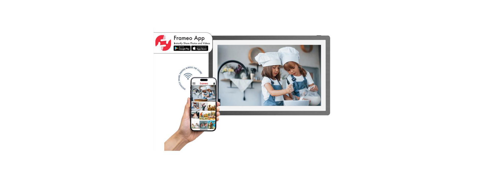 Impecca 15.6” SMART Digital Photo Frame, Touchscreen, Up to 100,000 photos
