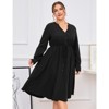 Coolmee Women Plus Size Button Down Maxi Dress V Neck Long Sleeve Business Casual Work Polo Shirt Long Dress with Pockets - 3 of 4