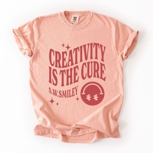 S.W.Smiley Creativity Is The Cure - Women's Garment Dyed Graphic T-Shirt - 1 of 4