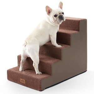 Cozy Kiss 5-Tier Extra-Wide Foam Pet Steps, Non-Slip Dog Stairs for High Beds & Sofas with Removable Washable Cover - 1 of 4