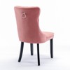 FURNIinspire Dining Chairs Dining Room Chair Kitchen Chairs Set Of 2, Modern Velvet Upholstered Solid Wood Dining Chair, Pink, 24.4"*19.7"*37.5" - 2 of 4