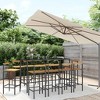 vidaXL Garden Bar Set Black Poly Rattan Medium Tough Garden Bar Set - 70.9" Table Length Black 10 - 2 of 4