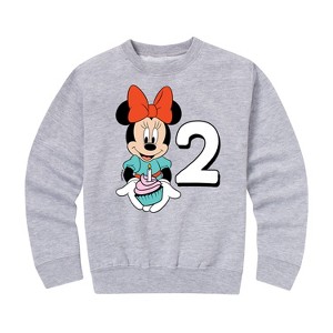 Girls' - Disney - Minnie Birthday 2 Graphic Long Sleeve Fleece Sweatshirt - 1 of 4