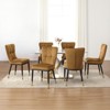 Bekrvio Modern High Back Dining Chairs Set of 2/4/6,Velvet Waffle Upholstered Armless Accent Side Chairs with Metal Legs for Dining/Living Room - 3 of 4