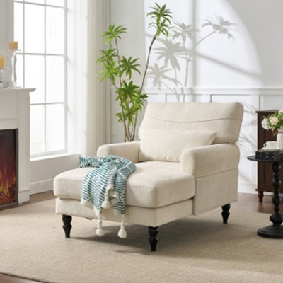 Modern Upholstered Chaise Lounge Sofa Chair, Cozy Recliner with Thick Cushion for Living Room or Bedroom – The Pop Home