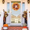 24 Inch Fall Wreath for Front Door, Autumn Artificial Wreath with Pumpkins, Maple Leaves, Berries - 3 of 4