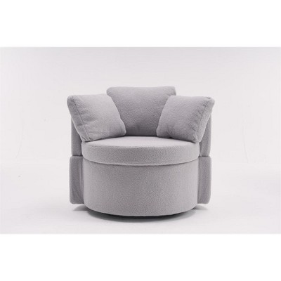 XINGHANZHENXUAN Storage Chair with Back Cushion, 3 Pillows, 360° Rotating Accent Chair for Living Room, Bedroom