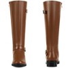 BLISSFUL STEP Buckle Chunky Low Heel Side Zipper Knee High Riding Boots for Women - 2 of 4