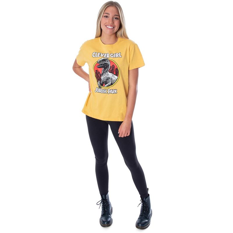 Jurassic Park Women's Clever Girl Velociraptor Distressed Print T-Shirt, 2 of 6