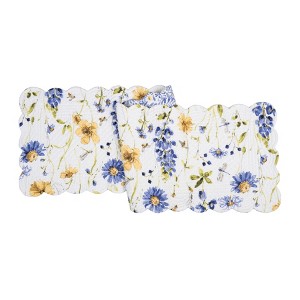 C&F Home 14" x 51" Lovely Blues Cotton Rectangle Table Runner Floral Design All Seasons Kitchen Dining Dinner Table Tablerunner Decor Decoration - 1 of 4