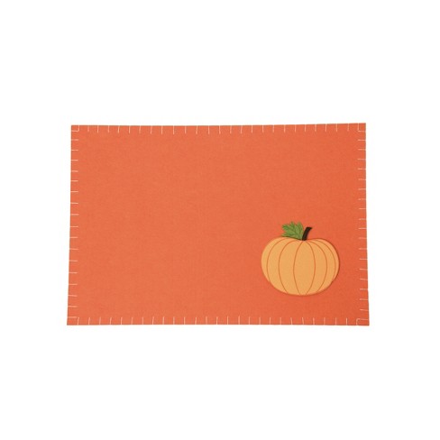 Placemats Set of 6, Fall Leaf Pumpkin Heat Resistant Dining Table