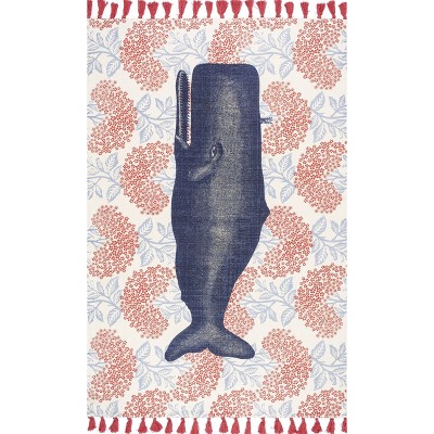 Nuloom Thomas Paul Flatweave Cotton Whale Indoor Area Rug