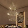 PAKOKULA Modern 36-Light Gold 3-Tier Wagon Wheel Farmhouse Industrial Chandelier Rustic Candlestick Pendant Light - 3 of 4