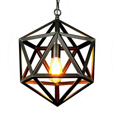 24" x 21" 13" Diamond Cage 1 Light Lamp Brown - Warehouse of Tiffany