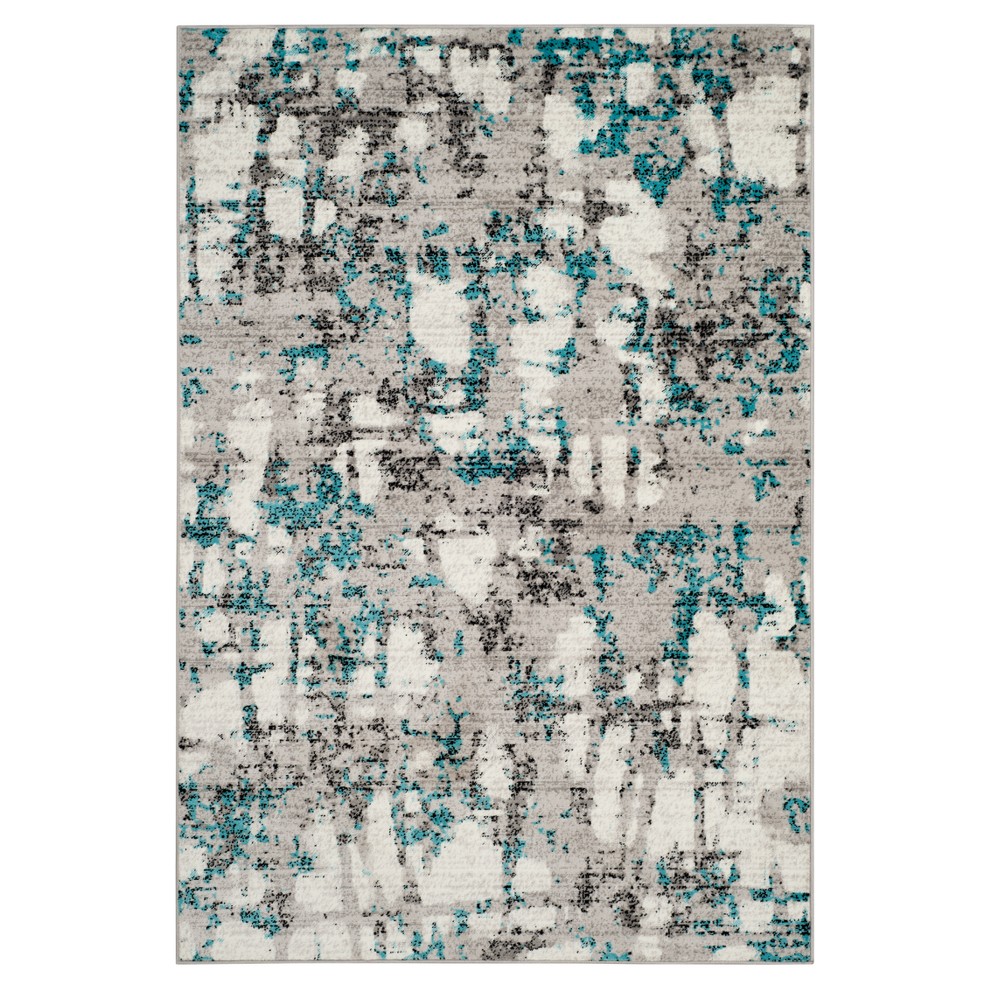 Gray/Blue Splatter Loomed Area Rug 4'X6' - Safavieh