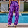 Women's Vibrant Floral Print Wide Leg Cover Up Pants - Cupshe - 4 of 4