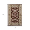 Red Tan And Ivory Oriental Hand Tufted Area Rug - 3 of 4
