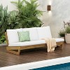 Christopher Knight Home Mistvale 67" Modern Acacia Wood Outdoor Sofa with Cushions - 2 of 4