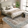 Washable Vintage Rug Non Slip Low Pile Rug Soft Throw Floor Cover Floral Foldable Indoor Carpet for Living Room Bedroom Playroom Nursery - 4 of 4