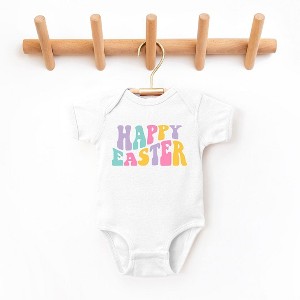 The Juniper Shop Happy Easter Wavy Colorful Baby Bodysuit - 1 of 2