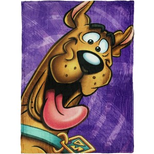 Scooby Doo Blanket Loveable Pup Close Up Silk Touch Lightweight Throw 46" X 60" Multicolored - 1 of 4