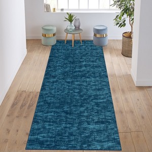 COZONY Abstract Washable Rugs Office Rug Modern Living Room Rug Distressed Minimalist Bedroom Rugs Contemporary Farmhouse Floor Cover Indigo Area Rug - 1 of 4
