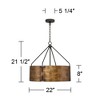 Possini Euro Design Julian Rustic Bronze Pendant Chandelier 22" Wide Industrial Metal Drum Shade 4-Light Fixture for Dining Room - 4 of 4