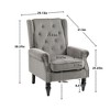 NicBex PU Leather Accent Chair Modern Armchair with Tufted Button and Rivet Trim Lounge Single Sofa Chair with Wood Legs for Bedroom,Living Room - 4 of 4