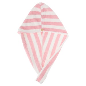 Unique Bargains Women's Stripe Hair Drying Towel  1 Pc - 1 of 3
