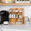 Mind Reader 6-Section Coffee Condiment Organizer, Utensil and Cup Holder, Office, Breakroom, Bamboo Brown - 2 of 4