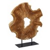 Uttermost Bahati Wood Natural Sculpture – Teak Wood on Black Base, 22.8"H × 19.7"W × 5.5"D - 4 of 4