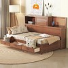 NicBex Twin/Full Size Wooden Daybed with 3 Drawers,Upper Soft Board,Shelf and Charging Station for Bedroom,Living Room,Apartment - 2 of 4