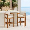 Christopher Knight Home Maisie Rustic Acacia Wood Outdoor Barstools with Cushions (Set of 2) - 2 of 4