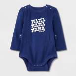 Baby 'Mama' Graphic Long Sleeve Adaptive Bodysuit - Cat & Jack™ Navy Blue