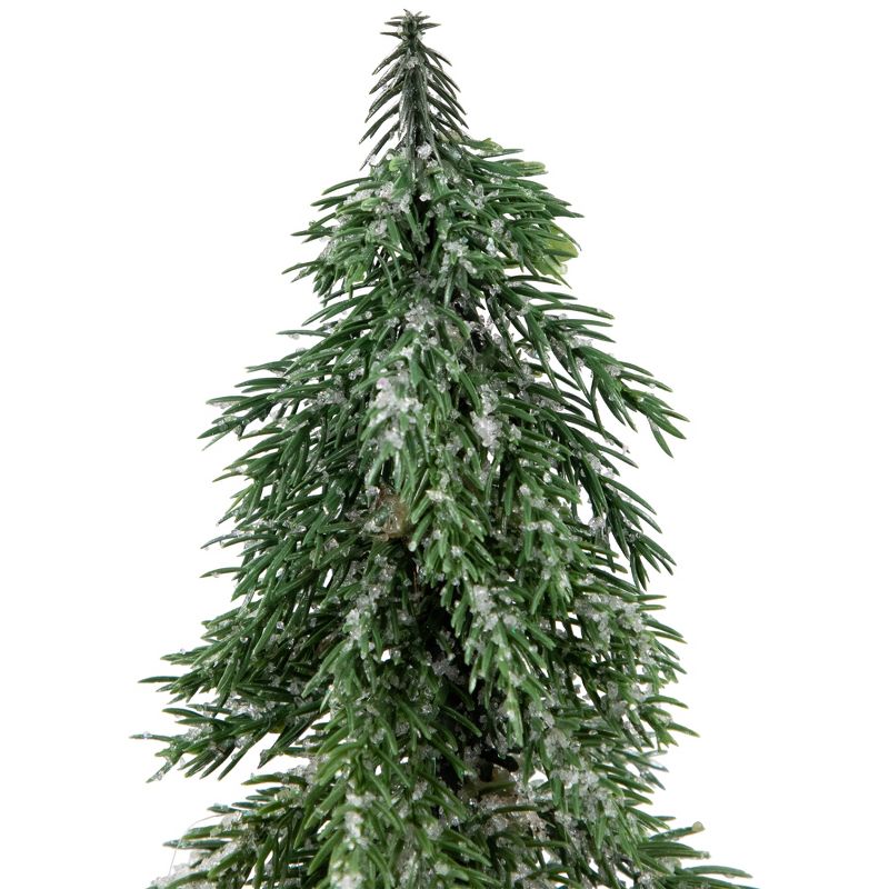 Northlight 1.15 FT Frosted Icy Pine Tree with Jute Base Christmas Tree, Unlit, 5 of 7