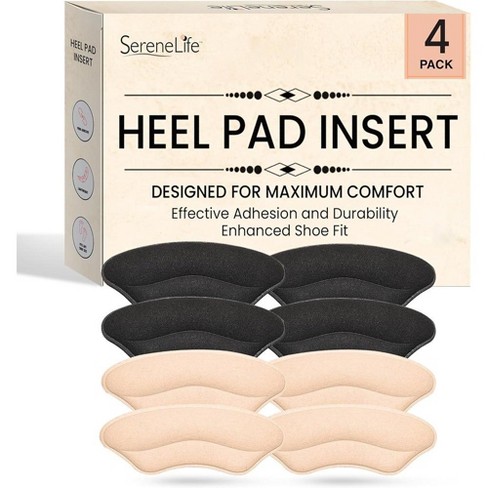 Serenelife Heel Pad Shoe Insert Soft Gel Cushion 4 pack Black Apricot Target